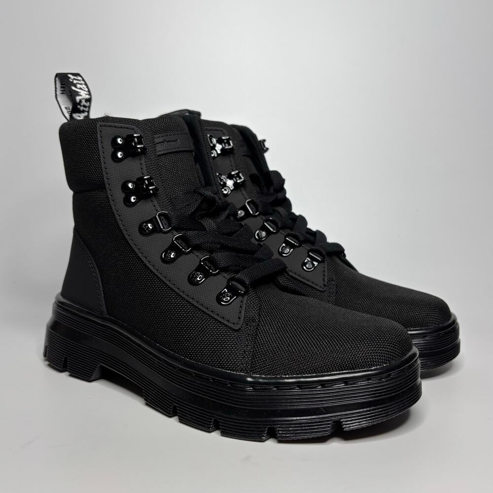 Dr. Martens Combs Women's Casual Combat Boots in Black Ajax+Extra Tough Poly - Picture 5 of 8